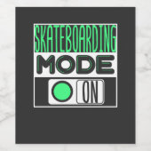 Skateboarden Wijn Etiket (Enkel label)