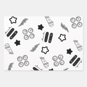 Skateboarden Wrapping Paper Flat Sheet Set van 3