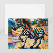 Skateboarden Zebra Briefkaart (Voorkant / Achterkant)