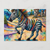 Skateboarden Zebra Briefkaart (Voorkant)