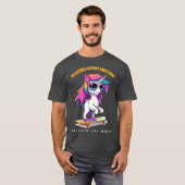 SKATEBOARDENDE EENHOORN T-SHIRT (Voorkant volledig)