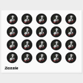 Skateboardende Panda Beer Wilde Grappige Panda Ska Ronde Sticker (Vel)