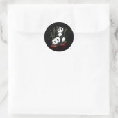 Skateboardende Panda Beer Wilde Grappige Panda Ska Ronde Sticker (Tas)