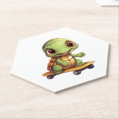 Skateboardende Schildpad, Atletisch Dierontwerp Kartonnen Onderzetters (Schuin)