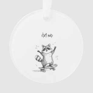 Skateboardende Wasbeer – Schattige Grappige Skateb Ornament