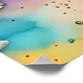 Skateboardende zebra poster (Hoek)