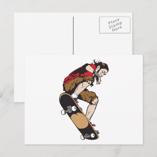 Skateboarder Briefkaart (Voorkant / Achterkant)