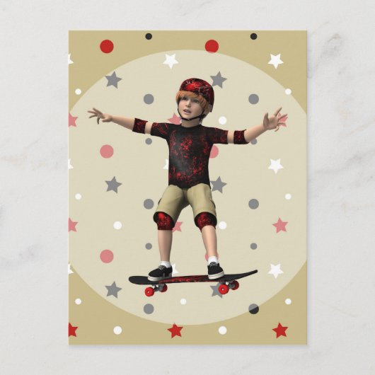 Skateboarder Briefkaart (Voorkant)
