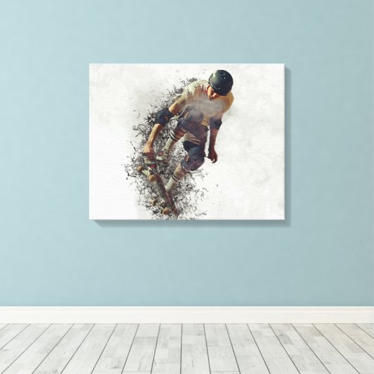Skateboarder Canvas Afdruk (Insitu (Houten vloer))