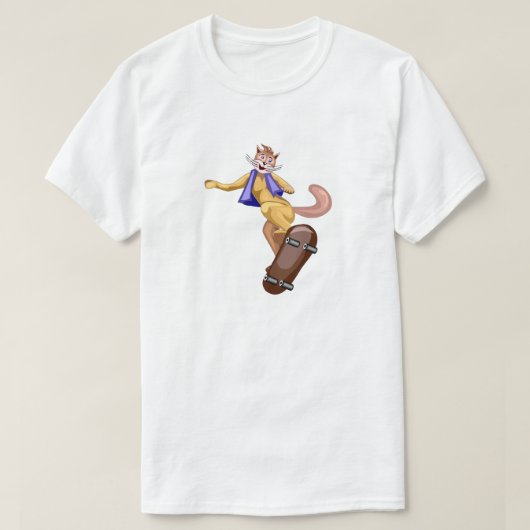 Skateboarder Cat Skateboarding T-shirt (Design voorkant)