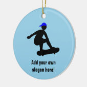 Skateboarder - de Grafiek van de Jongen van de Ska Keramisch Ornament (Links)