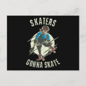 Skateboarder die Schaats krijgt op Skeleton Skateb Briefkaart (Voorkant)