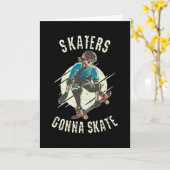 Skateboarder die Schaats krijgt op Skeleton Skateb Kaart (Gele Bloem)