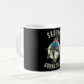 Skateboarder die Schaats krijgt op Skeleton Skateb Koffiemok (Voorkant links)