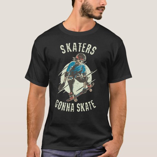 Skateboarder die Schaats krijgt op Skeleton Skateb T-shirt (Voorkant)