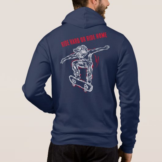 Skateboarder Doing Mid Air Skateboarden Hoodie (Achterkant)