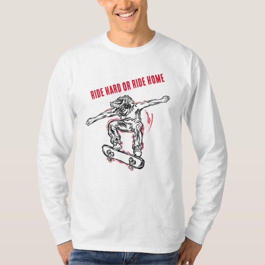 Skateboarder Doing Mid Air Skateboarden T-shirt (Voorkant)