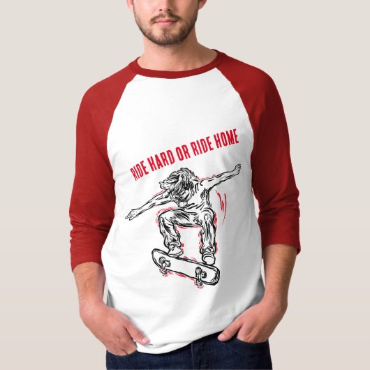 Skateboarder Doing Mid Air Skateboarden T-shirt (Voorkant)