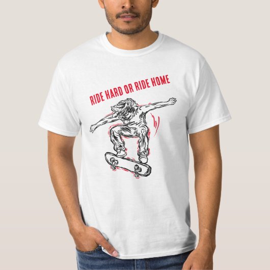 Skateboarder Doing Mid Air Skateboarden T-shirt (Voorkant)