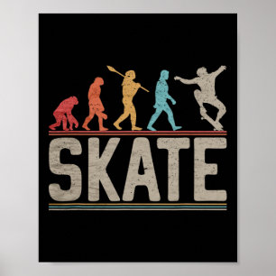 Skateboarder Evolutie Skater Skateboard En Skate Poster