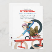 Skateboarder Extreme Plezier Uitnodiging (Voorkant / Achterkant)