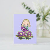 SKATEBOARDER Extreme Sports - Blond meisje Briefkaart (Staand voorkant)