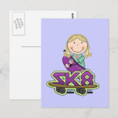 SKATEBOARDER Extreme Sports - Blond meisje Briefkaart (Voorkant / Achterkant)