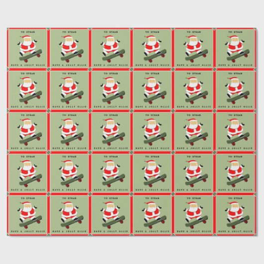 Skateboarder Holiday Gift Cadeaupapier (Vlak)