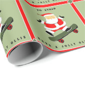 Skateboarder Holiday Gift Cadeaupapier (Rol Hoek)