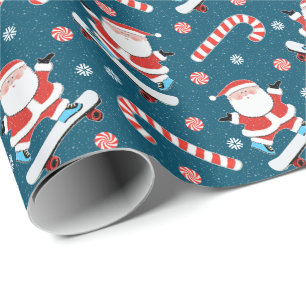 Skateboarder Holiday Gift Wrapping Paper Cadeaupapier