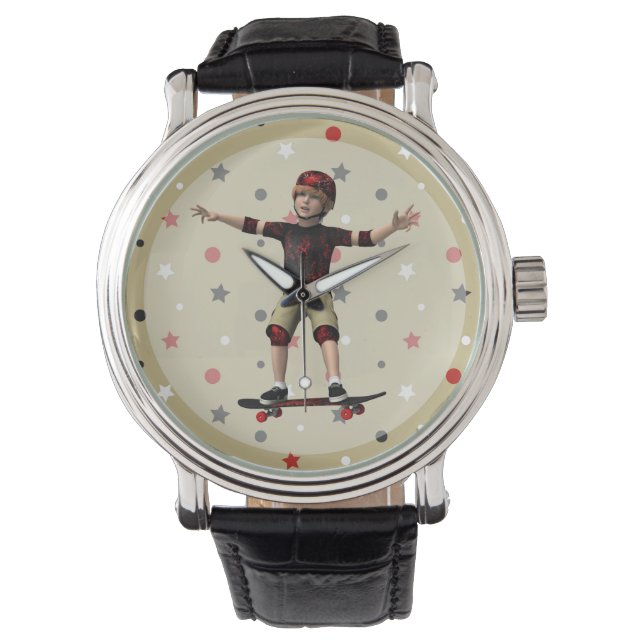 Skateboarder Horloge (Voorkant)