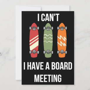Skateboarder ik heb een bestuursvergadering bedankkaart