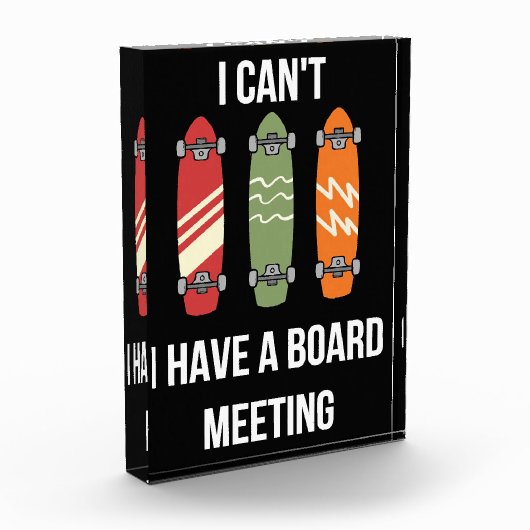 Skateboarder ik heb een bestuursvergadering fotoblokken (Links)