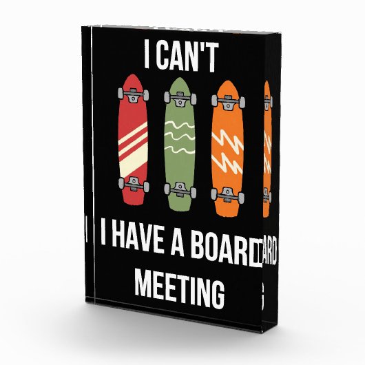 Skateboarder ik heb een bestuursvergadering fotoblokken (Rechts)