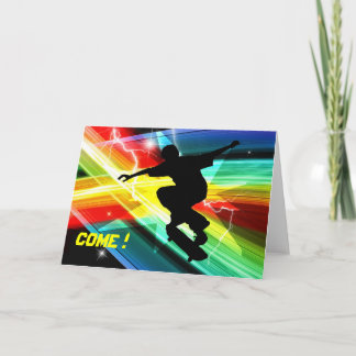 Skateboarder in Crisis Cross Lightning Party Kaart