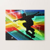 Skateboarder in Criss Cross Lightning Legpuzzel (Horizontaal)