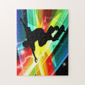Skateboarder in Criss Cross Lightning Legpuzzel (Verticaal)