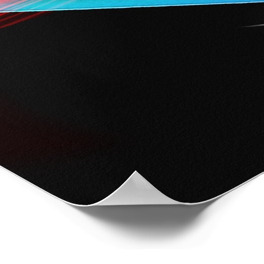 Skateboarder in Criss Cross Lightning Poster (Hoek)