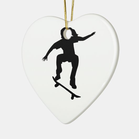 Skateboarder Keramisch Ornament (Links)