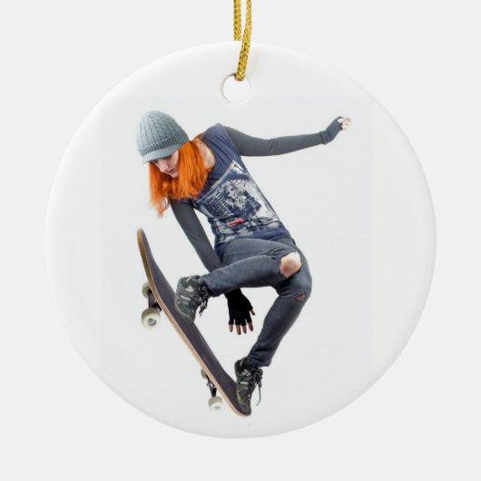 Skateboarder Keramisch Ornament (Voorkant)