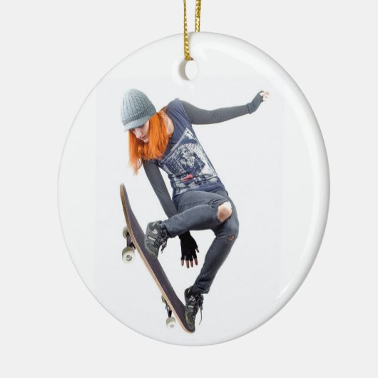 Skateboarder Keramisch Ornament (Links)