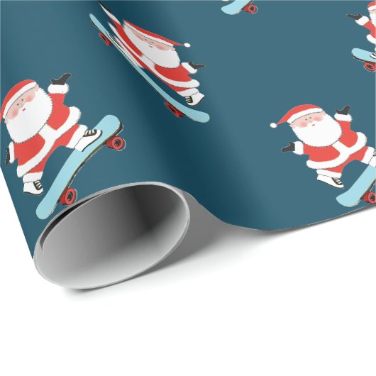 Skateboarder Kerstcadeau Cadeaupapier (Rol Hoek)
