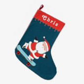 Skateboarder Kerstcadeau Grote Kerstsok (Voorkant (Hangend))