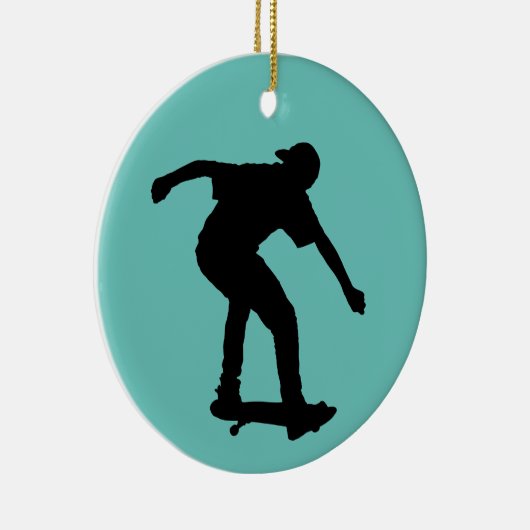 SKATEBOARDER KERSTVERSIERING KERAMISCH ORNAMENT (Rechts)
