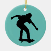 SKATEBOARDER KERSTVERSIERING KERAMISCH ORNAMENT (Voorkant)