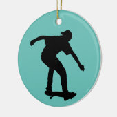 SKATEBOARDER KERSTVERSIERING KERAMISCH ORNAMENT (Links)