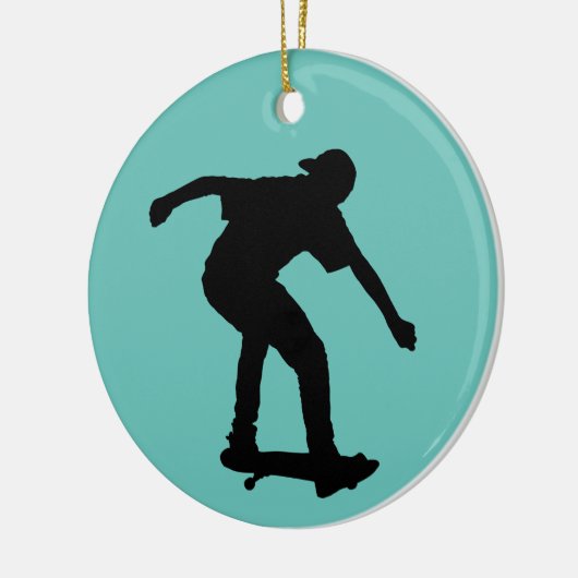 SKATEBOARDER KERSTVERSIERING KERAMISCH ORNAMENT (Links)