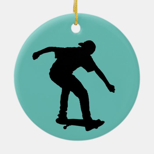 SKATEBOARDER KERSTVERSIERING KERAMISCH ORNAMENT (Achterkant)