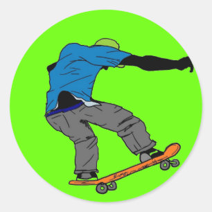 Skateboarder kleurrijke sticker