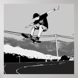 Skateboarder krijgen lucht - Skateboarder Design Poster